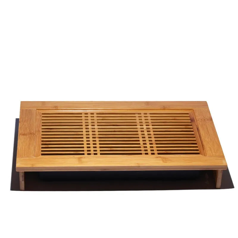 Zanghutianxia Bamboo Water Storage Tea Tray Living Room Kung Fu Tea Set Household Minimalist Tray Heat-Resistant Drain Teapot Pl