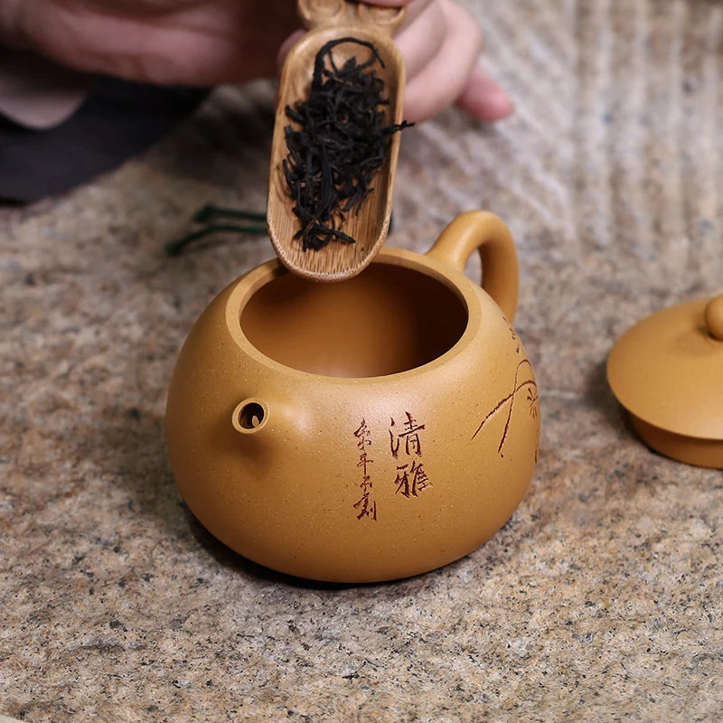 Zanghutianxia [Gold Segment Mud] Yixing Xishi Zisha Teapot Handmade Small Capacity Single Teapot Lanxin Xi Shi Pot Lanxin Xishi