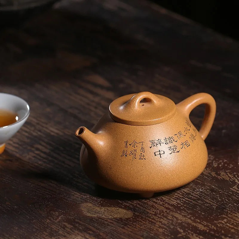 Zanghutianxia Guogao Gongyu Yue Purple Clay Pot Pure Handmade Lettering Yixing Kombucha Pot Sets Shipiao Teapot