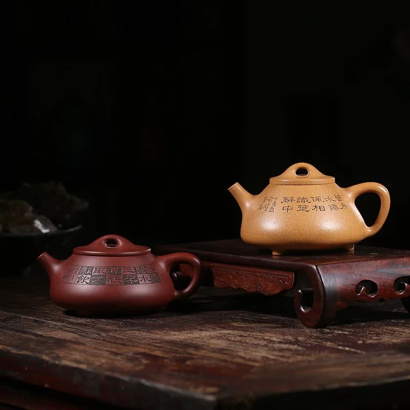 Zanghutianxia Guogao Gongyu Yue Purple Clay Pot Pure Handmade Lettering Yixing Kombucha Pot Sets Shipiao Teapot