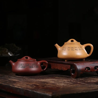 Zanghutianxia Guogao Gongyu Yue Purple Clay Pot Pure Handmade Lettering Yixing Kombucha Pot Sets Shipiao Teapot