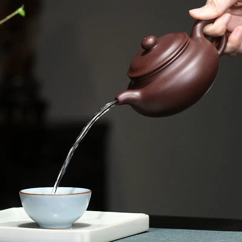 Zanghutianxia Handmade Yixing Famous Teapot Tea Set Crude Ore Old Purple Clay Handmade Teapot Single Teapot Jingzhou Antique Arc