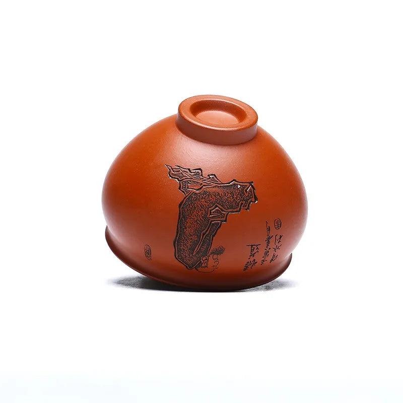 Zanghutianxia High-End Kung Fu Tea Cup Personal Dedicated Master Cup Original Yixing Clay Hand-Carved Tea Cup Tea Cup Tea Bowl C