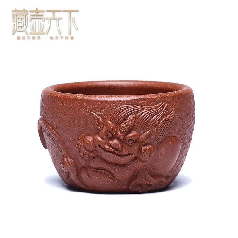 Zanghutianxia High-End Relief Yixing Clay Master Cup Kung Fu Tea Cup Descending Slope Mud Tea Cup Tea Cup Boccaro Cup for Person