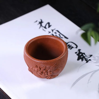 Zanghutianxia High-End Relief Yixing Clay Master Cup Kung Fu Tea Cup Descending Slope Mud Tea Cup Tea Cup Boccaro Cup for Person