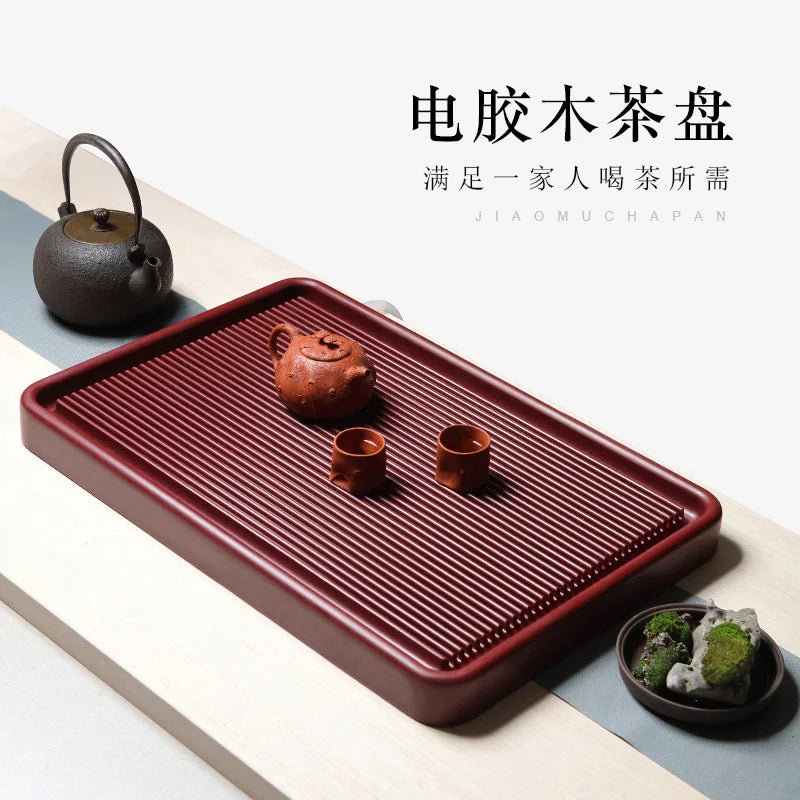 Zanghutianxia Household Bakelite Tea Tray Tea Set Bakelite Tray Simple Drainage Kung Fu Tea Tray Tea Pitcher Drain Teapot Platfo