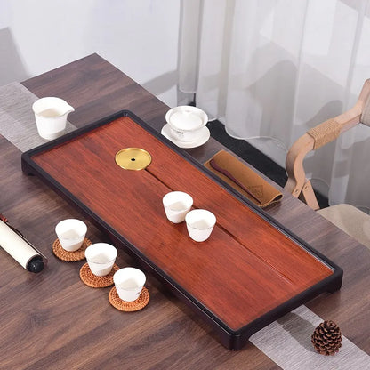 Zanghutianxia Household Chinese Tea Set Draining Tray Tea Tray Drainage Type Kung Fu Tea Tray Bamboo Tea Table Tea Pitcher Unpro