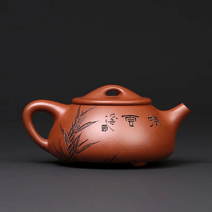 Zanghutianxia [Jingzhou Kiln Collection] Yixing Purple Clay Pot Lu Yuzhou Carved Jingzhou Stone Gourd Ladle Pot LV Panjun Handma