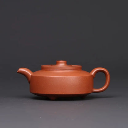 Zanghutianxia [Jingzhou Kiln Collection] Yixing Purple Clay Pot Red Leather Dragon Carving Zhou Pan Tea Pot LV Panjun Handmade