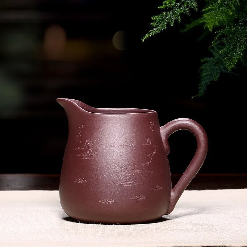 Zanghutianxia Kung Fu Tea Utensils Purple Clay Carved Tea Pot Larg Pitcher Tea Strainer Yixing Clay Tea Pitcher Fresh Wind Fair