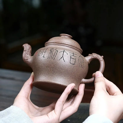 Zanghutianxia Large Capacity Yixing Famous Master Teapot Handmade Teapot Raw Ore Beige Clay Single Teapot Good Luck