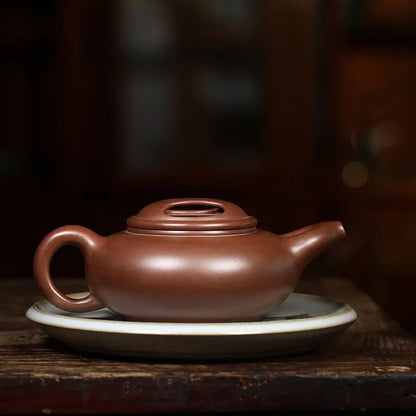 Zanghutianxia Large Capacity Yixing Purple Clay Pot Handmade Cow-Shaped Purple Sand Tea Set Crude Ore Old Purple Clay Household