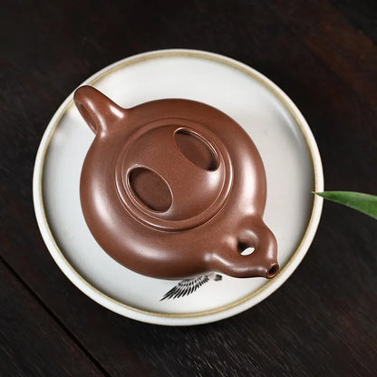 Zanghutianxia Large Capacity Yixing Purple Clay Pot Handmade Cow-Shaped Purple Sand Tea Set Crude Ore Old Purple Clay Household