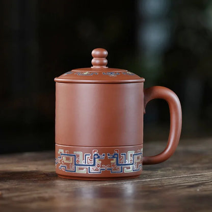 Zanghutianxia Large Capacity Yixing Zisha Cup Handmade Men's Tea Cup Personal Dedicated Office Teaware Chinese Style with Cover