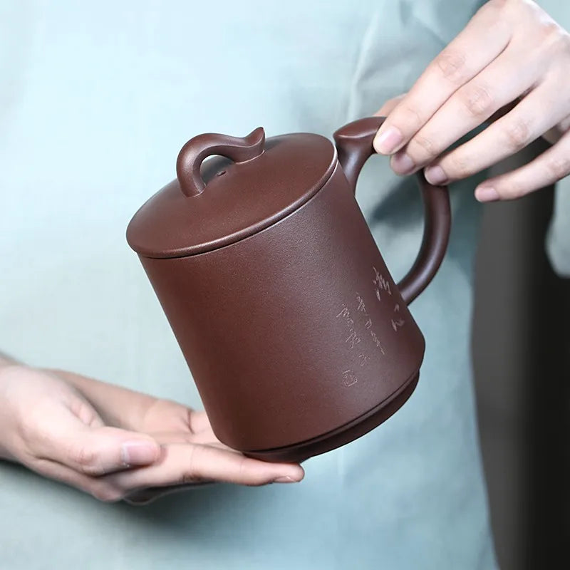 Zanghutianxia Large Capacity Yixing Zisha Cup Handmade Men's Tea Cup Personal Tea Set with Lid Fly Office Cup Clear Heart to Exp