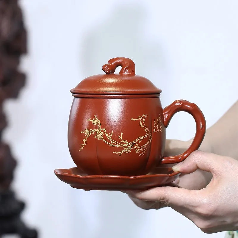 Zanghutianxia Large Capacity Yixing Zisha Cup with Strainer Tea Cup Tea Water Separation Tea Set High-End Men's Office Cup Xiang