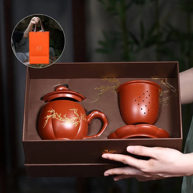 Zanghutianxia Large Capacity Yixing Zisha Cup with Strainer Tea Cup Tea Water Separation Tea Set High-End Men's Office Cup Xiang