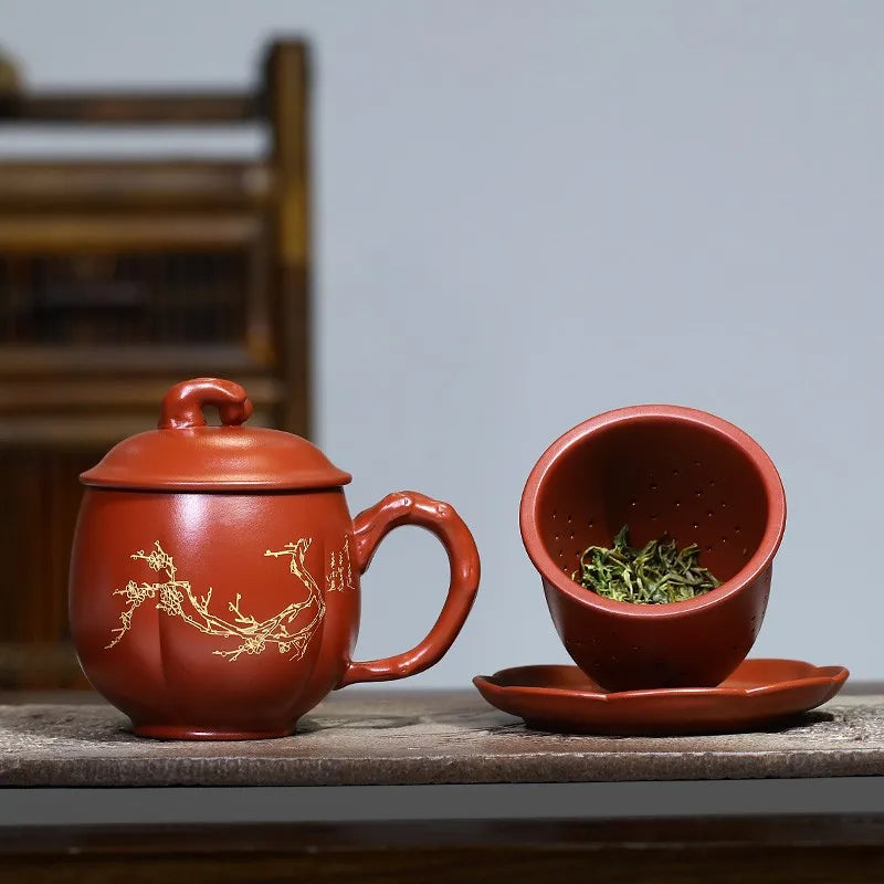 Zanghutianxia Large Capacity Yixing Zisha Cup with Strainer Tea Cup Tea Water Separation Tea Set High-End Men's Office Cup Xiang