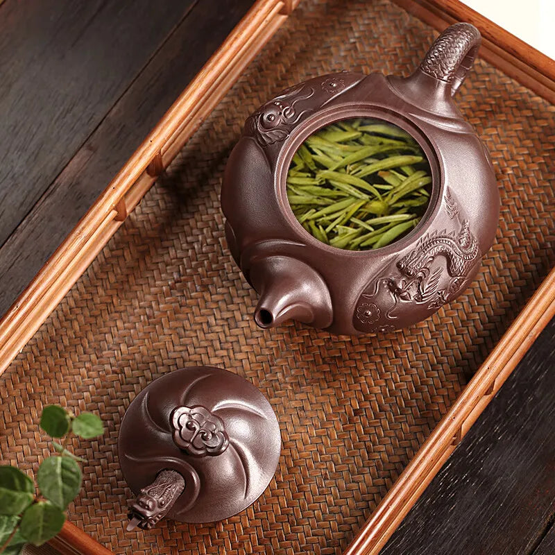 Zanghutianxia Large Capacity Yixing Zisha Teapot Handmade Zisha Tea Set Flower Ware Raw Ore High Temperature Old Yixing Clay Tea
