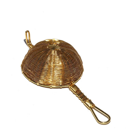 Zanghutianxia Pure Copper Tea Leak Traditional Hand-Woven Brass Tea Stainer Filter Tea Separator Funnel Kung Fu Tea Utensils
