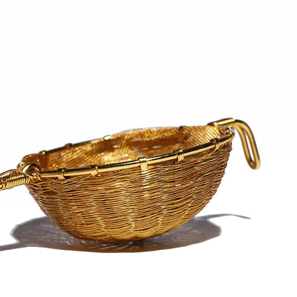 Zanghutianxia Pure Copper Tea Leak Traditional Hand-Woven Brass Tea Stainer Filter Tea Separator Funnel Kung Fu Tea Utensils