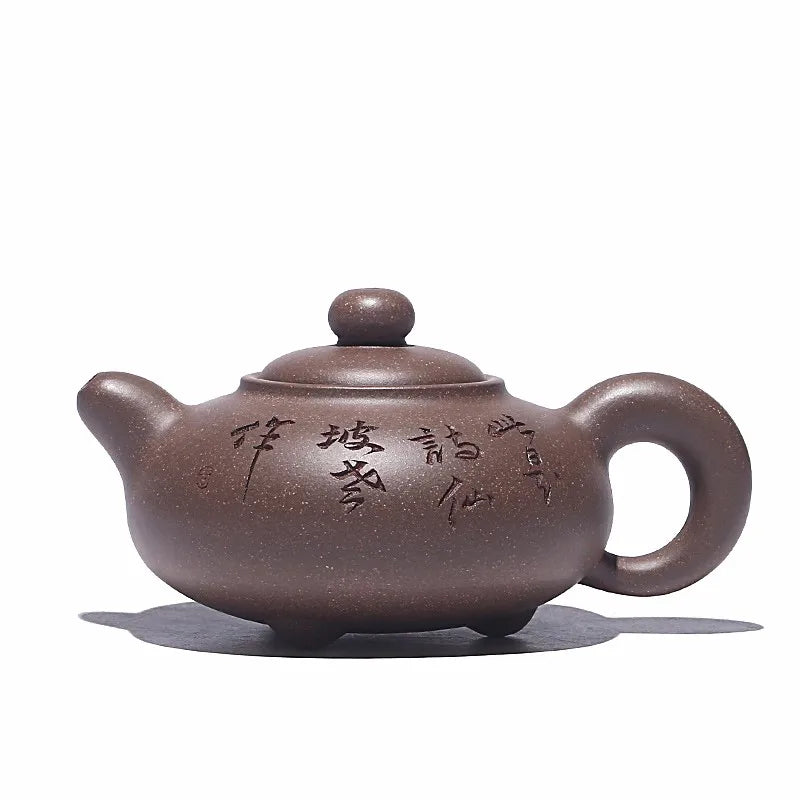 Zanghutianxia Pure Handmade Lettering Yixing Purple Clay Pot Small Capacity Green Plaster Kombucha Pot Sets Dahong Lotus Seed Da