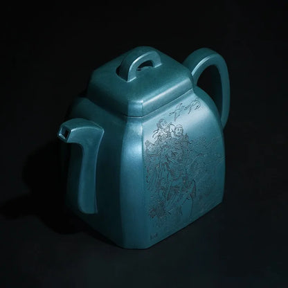Zanghutianxia Purple Clay Teapot Handmade Large Capacity Collection Heavy Device Carved High-End Tea Set Raw Ore Republic of Chi