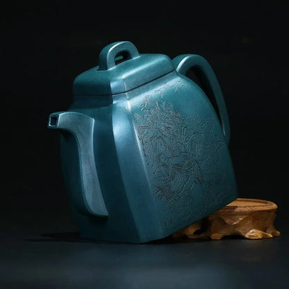 Zanghutianxia Purple Clay Teapot Handmade Large Capacity Collection Heavy Device Carved High-End Tea Set Raw Ore Republic of Chi