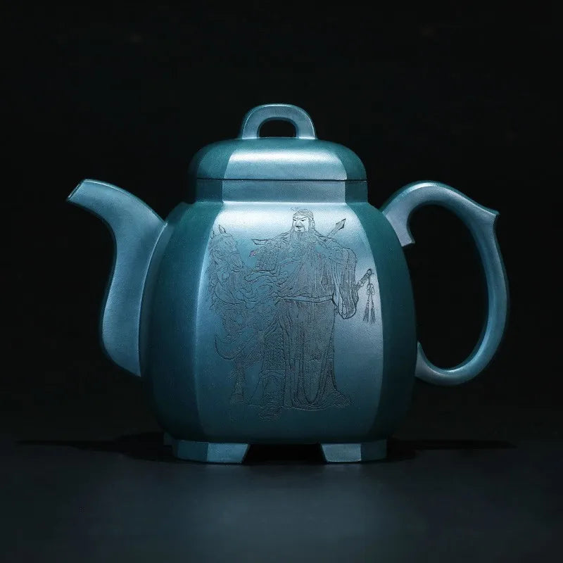 Zanghutianxia Purple Clay Teapot Handmade Large Capacity Collection Heavy Device Carved High-End Tea Set Raw Ore Republic of Chi