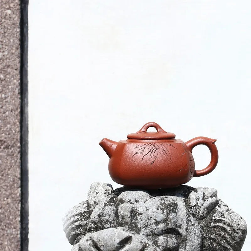 Zanghutianxia Purple Clay Teapot Master Handmade Teapot Raw Ore Yixing Famous Set Small Capacity Square Pot Letian Pot