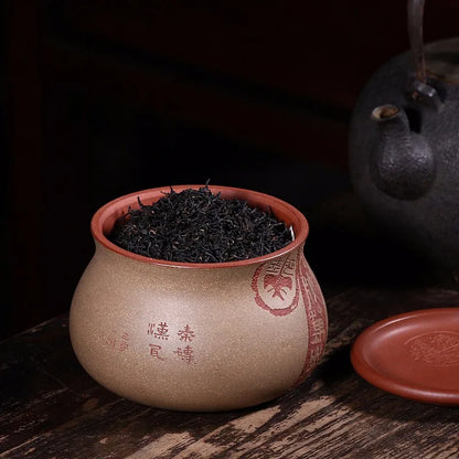 Zanghutianxia Purple Sand Tea Caddy Wu Chunyan Handmade Storage Tank Raw Ore Purple Clay Powder Craft Qin Brick Han Tile