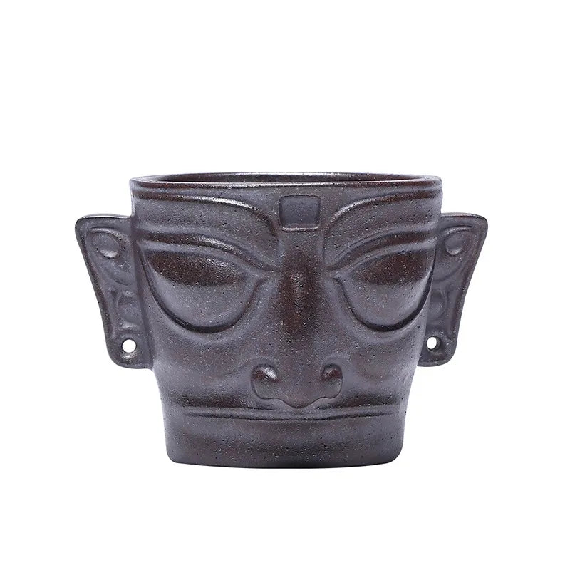 Zanghutianxia Purple Sand Tea Cup Sanxingdui Mask Creative Creative Master Cup Kung Fu Tea Cup Tea Cup Boccaro Cup Tea Cup