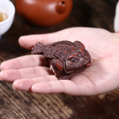 Zanghutianxia Purplue Sand Tea Pet Decoration Mini Small Golden Toad Supportable Tea Table Accessories 7BEST Golden Toad Four Co