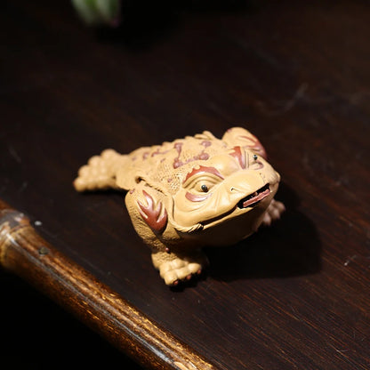 Zanghutianxia Purplue Sand Tea Pet Decoration Mini Small Golden Toad Supportable Tea Table Accessories 7BEST Golden Toad Four Co