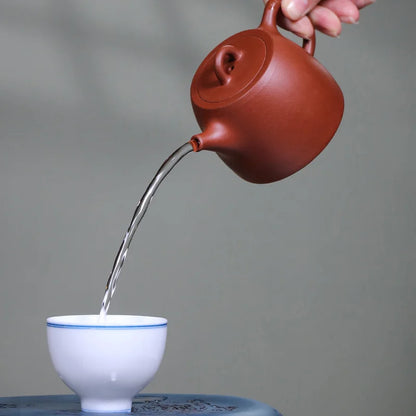 Zanghutianxia Small Capacity Yixing Purple Clay Pot Handmade Household Kung Fu Tea Set Teapot Raw Ore Small Red Mud Qing-Style T