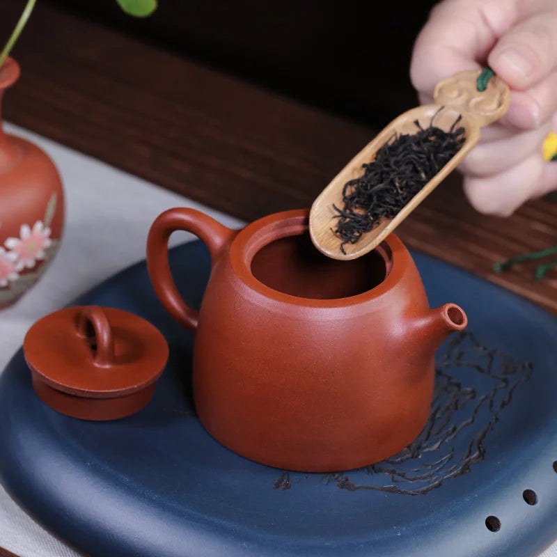 Zanghutianxia Small Capacity Yixing Purple Clay Pot Handmade Household Kung Fu Tea Set Teapot Raw Ore Small Red Mud Qing-Style T