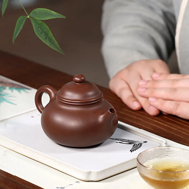 Zanghutianxia Small Capacity Yixing Purple Clay Pot Handmade Kung Fu Teaware Single Pot Crude Ore Old Purple Clay Household Teap