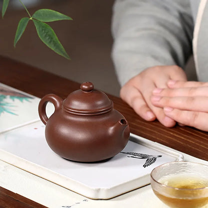 Zanghutianxia Small Capacity Yixing Purple Clay Pot Handmade Kung Fu Teaware Single Pot Crude Ore Old Purple Clay Household Teap