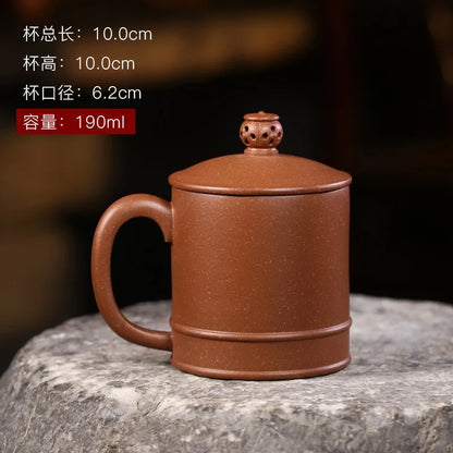 Zanghutianxia Small Capacity Yixing Zisha Cup Handmade Tea Cup Personal Dedicated Office Teaware Chinese Mitre Cup with Cover Mi