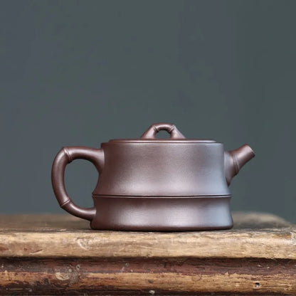 Zanghutianxia Small Capacity Yixing Zisha Teapot Handmade Tea Set Raw Ore Purple Clay Teapot "Walking Green Cloud" Bamboo Pot Wa