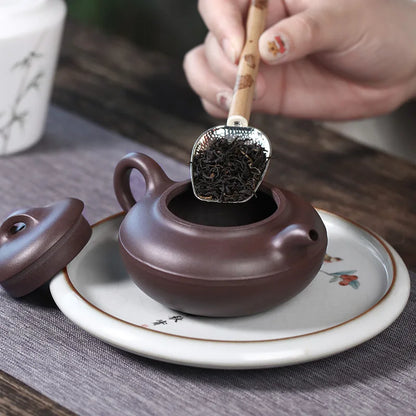 Zanghutianxia Small Capacity Yixing Zisha Teapot Handmade Zisha Tea Set Raw Ore Deep Well Purple Clay Teapot Thread round Pot 17