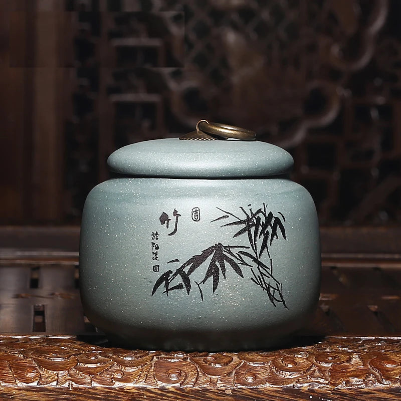 Zanghutianxia Tea Cans Tea Caddy Purple Sand Tea Caddy Large Pu'er Tea Caddy Tea Caddy Porcelain Tea Boxed Tea Cans