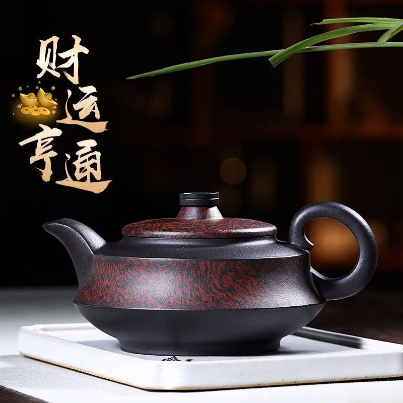 Zanghutianxia Yixing Crude Ore Old Purple Clay Purple Clay Pot Household Pure Handmade Twisted Clay Teapot Large Capacity Single