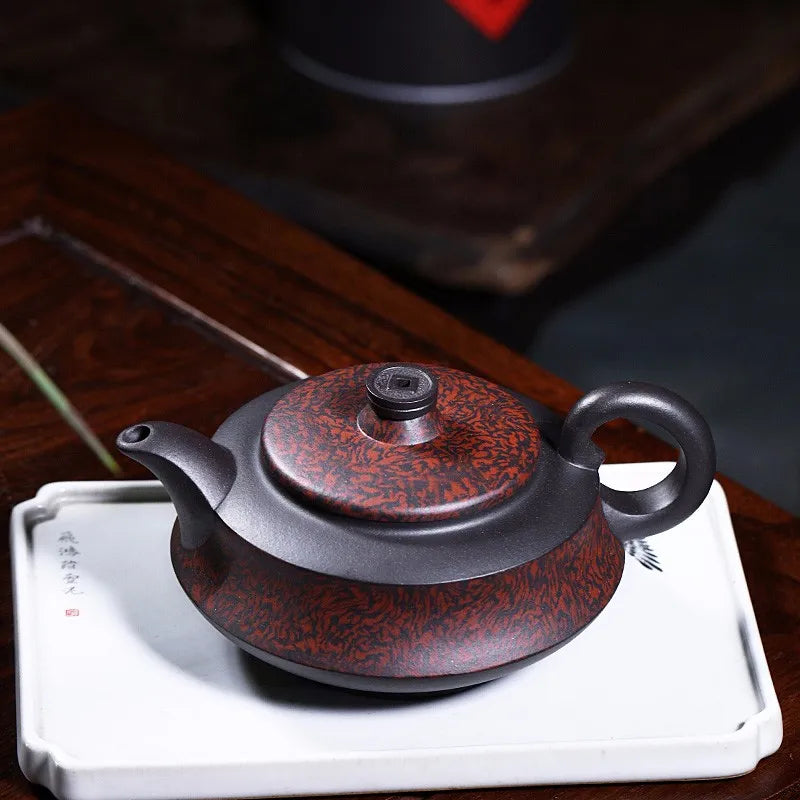 Zanghutianxia Yixing Crude Ore Old Purple Clay Purple Clay Pot Household Pure Handmade Twisted Clay Teapot Large Capacity Single