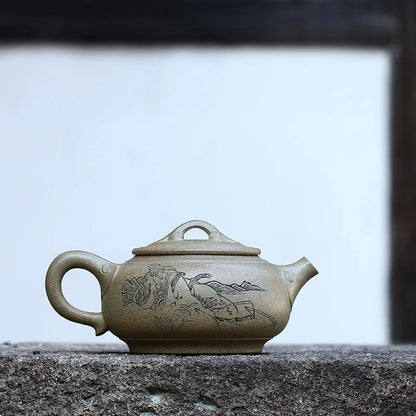 Zanghutianxia Yixing Famous Purple Clay Pot High-Tech Handmade Collection-Grade Teapot Raw Ore Green Section Safe Ruyi Kettle Sa