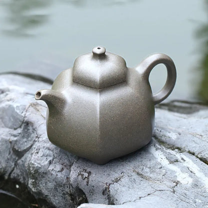 Zanghutianxia Yixing Famous Teapot Handmade Teapot Single Teapot Raw Ore Crabshell Green Handmade Hexagonal Milk Tripod Hexagona