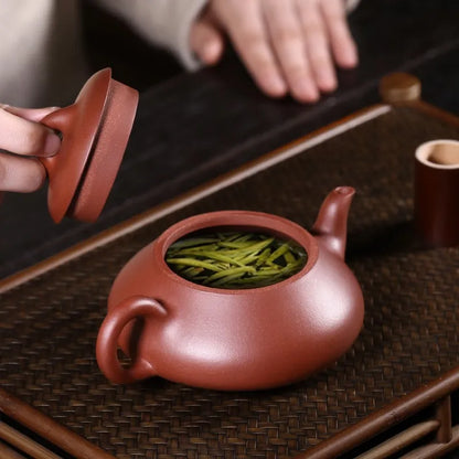 Zanghutianxia Yixing Famous Teapot Handmade Teapot Tea Set Raw Ore Red Skin Dragon Full Handmade Han Tang Stone Ladle