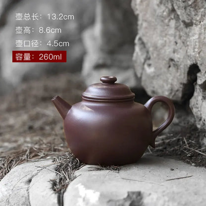 Zanghutianxia Yixing Famous Teapot Tea Set Handmade Teapot Single Teapot Crude Ore Old Purple Clay Handmade Teapot Big Bin Ring