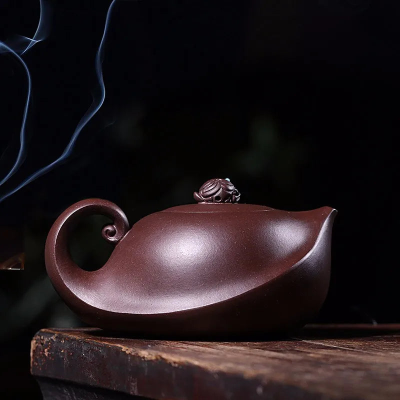 Zanghutianxia Yixing Purple Clay Pot Famous Dai Chengguang Hand-Carved Old Yixing Clay Kombucha Pot Sets Nourishing and Nourishi
