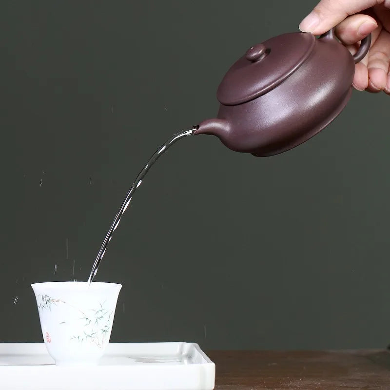Zanghutianxia Yixing Purple Clay Pot Famous Handmade Teapot Deep Well Old Yixing Clay Small Capacity Open Stove Pot Open Stove P
